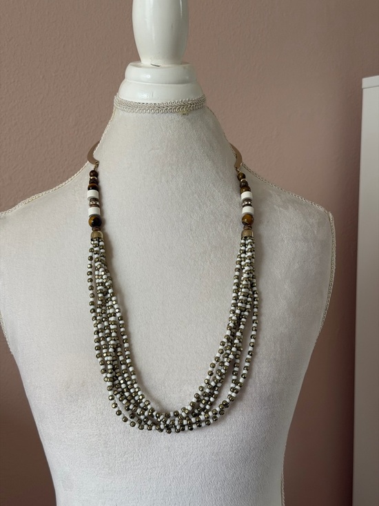 Talbots Jewelry - NWT Talbots Gold-Tone Multi-Strand Beaded Statement Necklace